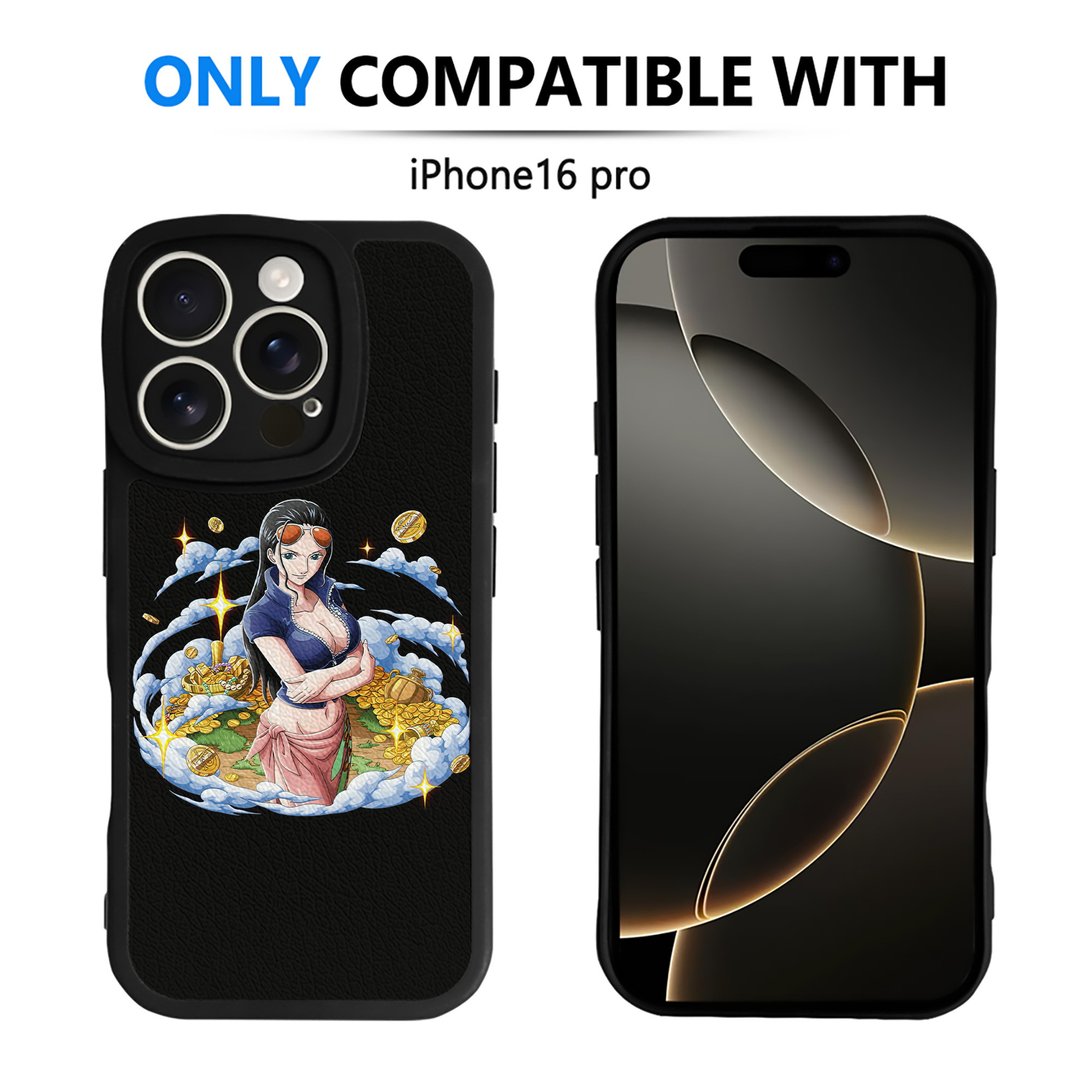（画像用） ワンピース ニコ・ロビン ONE PIECE Nico Robin 【iPhone 16シリーズ対応】シリコンスマホケース（レザー調） 材質：シリコン